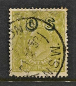 STAMP STATION PERTH Australia #O4 OS Overprint Wmk.203 CV$30.00