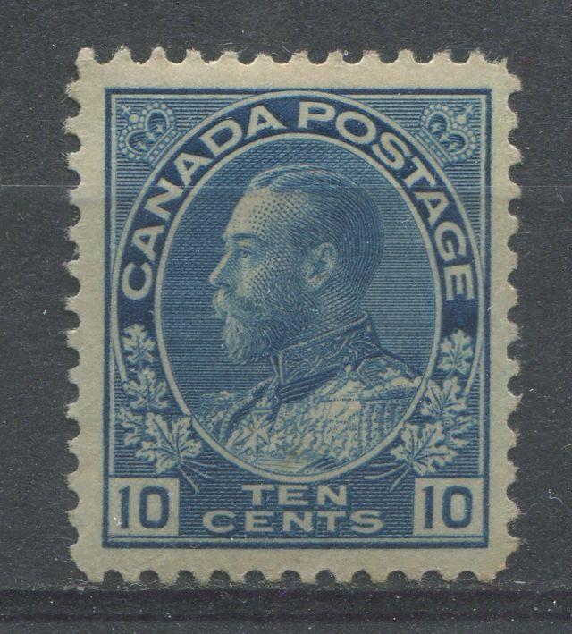 Canada #117a 10c Deep Dull Greenish Blue 1911-27 Admiral Issue Dry Ptg VF-84 OG