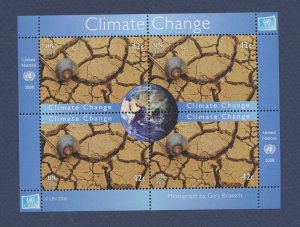 UN UNITED NATION S  - Scott 968-969  - MNH S/S - Climate Change. globe - 2008