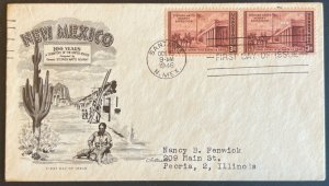 NEW MEXICO STATEHOOD #944 OCT 16 1946 SANTA FE NM FIRST DAY COVER (FDC) BX6