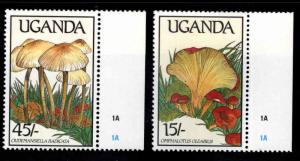 Uganda   Scott 662-663 MNH** Mushroom stamps