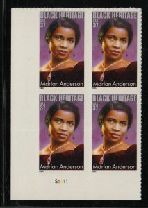 2005 Marian Anderson, singer Sc 3896 37c MNH plate block plate number S1111 LL