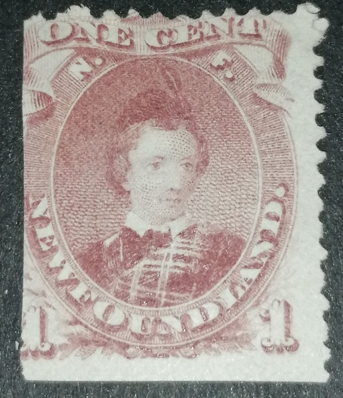 Newfoundland 1 cents 1868 MH Michel 22b brown violet value 150 euros