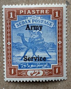 Sudan 1906 1p Army Service camel rider, unused. Scott MO9, CV $22.50. SG A10