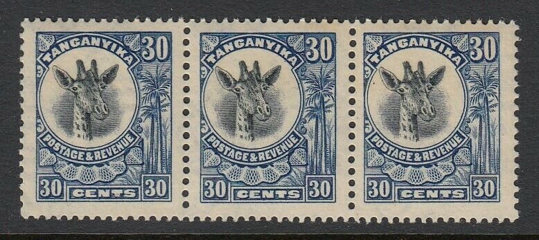 Tanganyika, Sc 18 (SG 79), MNH strip of three