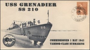 N-067, ????, USS Grernadier SS-5210, Hand-stamped, Add-on Cachet, Tambor Class S