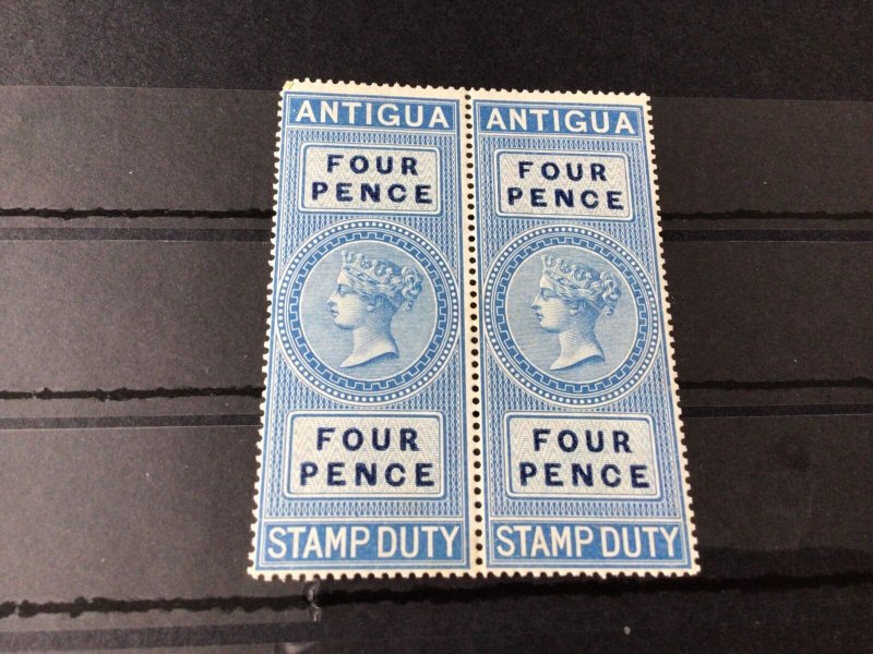 Antigua 1870 BF4 mint never hinged stamp duty stamps pair Ref 56418