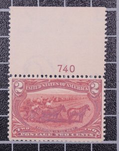 Scott 286 - 2 Cents Trans-Mississippi MNH PSE Cert Grade 85 Plate # SCV $115.00