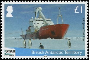 British Antarctic Territory 2014 Sc 477-480 Penguin Ship Plane CV $10.50