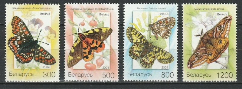 Belarus 2004 Butterflies 4 MNH stamps