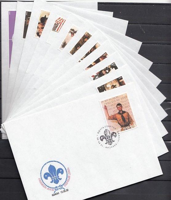 Hakasia, 2000 issue. N. Rockwell`s Scout Illustrations, 11 First day covers. ^