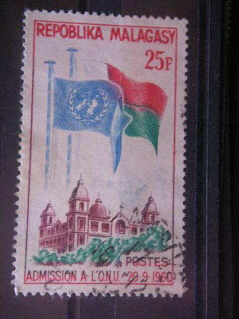 MALAGASY, 1962, used 25f, Scott 326, Malagasy Republic’s admission to the UN.