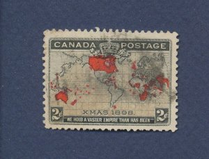 CANADA - Scott 85 - used - map, Christmas 1898