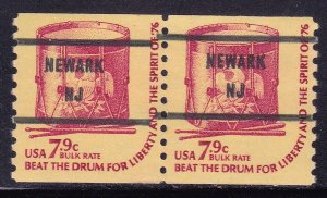 Precancel - Newark, NJ - PSS 1615-81 Coil Gap Pair - MNH