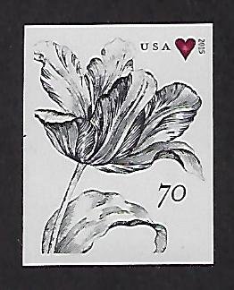 Modern Imperforate Stamps Catalog #4960a Single Tulip and Heart