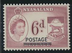 Nyasaland SG 192  SC# 116  MNH   Revenue Stamp Opt POSTAGE  see details 