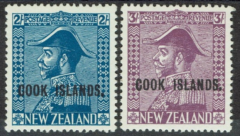 COOK ISLANDS 1936 KGV ADMIRAL 2/- AND 3/- MNH **