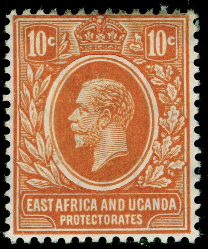 EAST AFRICA and UGANDA SG47a, 10c orange, M MINT. Cat £13. WMK MULT CA 