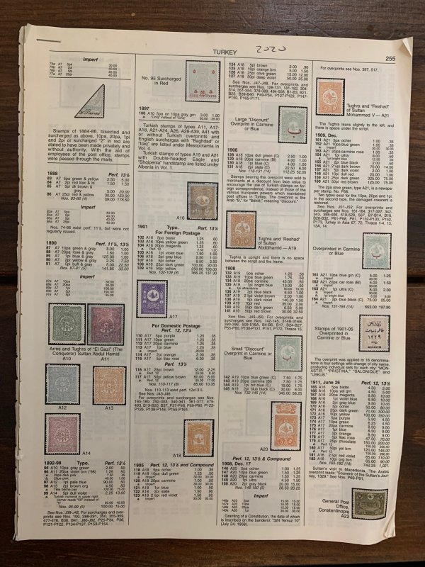 2020 Scott catalog pages: Turkey, almost complete.  To US residents only