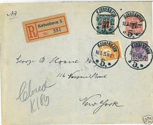 SCAN012 DENMARK DENMARK - POSTAL HISTORY - nice COVER to the USA-