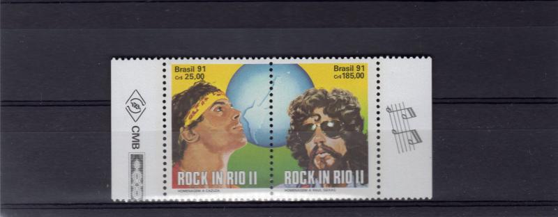 BRAZIL 1991 Sc# 2299a   Rock in Rio-Music Pair  MNH