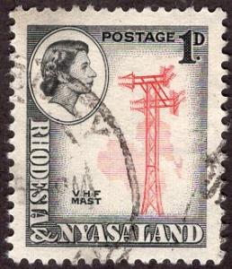 Rhodesia and Nyasaland 159 - Used - 1p VHF Mast (1959)