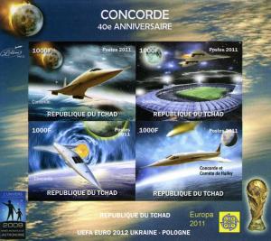 Chad 2011 SPACE Concorde-Halley's Comet Sheet Imperforated mnh.vf