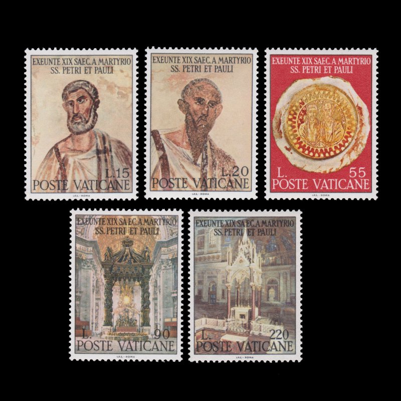 VATICAN CITY STAMP SET SCOTT # 448 - 452. UNUSED