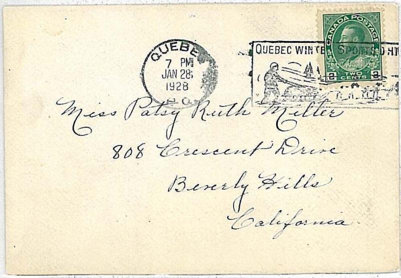 WINTER SPORTS - DOG SLEIGH : SPECIAL POSTMARK on COVER - CANADA 1928