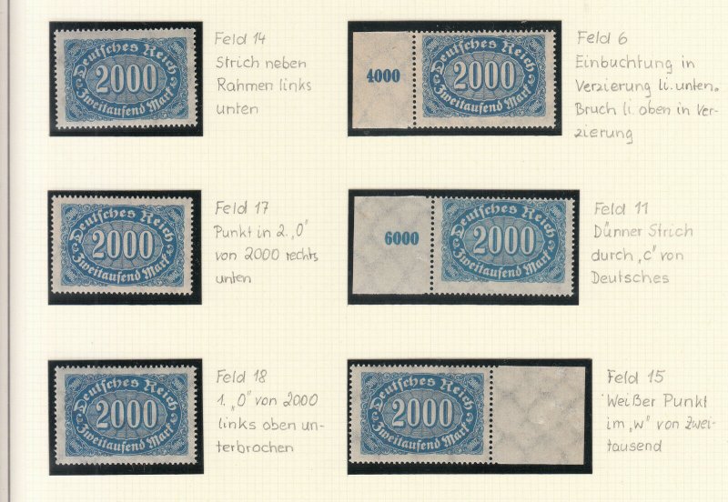 Germany - 1923 Oval 2000M specialized collection of varieties Mi# 253 - MNH