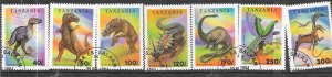 Tanzania  #1217-1223  Prehistoric Animals set complete (CTO) CV$7.25