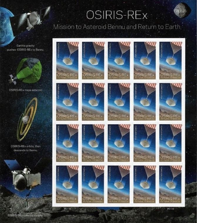 U.S.#5820 Osiris-REx 66c FE Full Pane of 20, MNH.