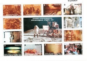 Nicaragua 1996 - Space Moon - Souvenir Stamps Sheet - Scott #2195 - MNH