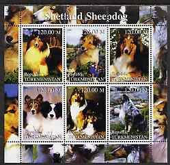 Turkmenistan 2000 Shetland Sheepdog perf sheetlet contain...