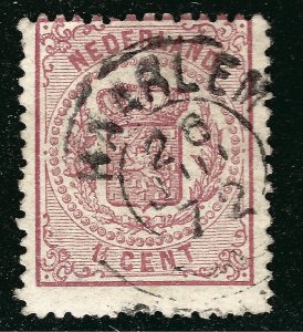 Netherlands 1869 Elusive 1 1/2 cent #20 Used avg/Fine SCV $77.50