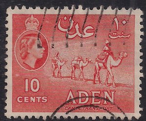 Aden 1953 – 63 QE2 10ct Orange used SG 50 ( J1199 ) 