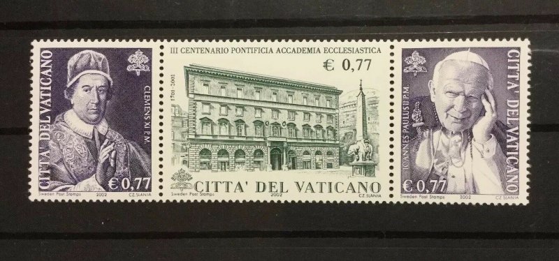 Vatican City Sc# 1214 MNH Strip of 3 - 2002 Pontifical Ecclesiastical Academy