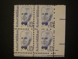 Scott 1866, 37c Robert Millikan, PB4 #1 LR, MNH Great Americans Beauty