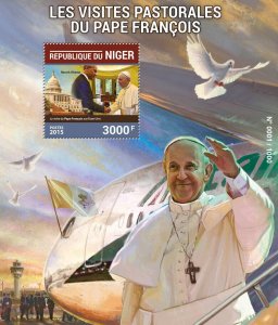 Pope Francis Stamps Niger 2015 MNH Pastoral Visits Religion Christianity 1v S/S