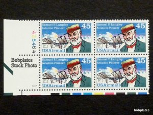 BOBPLATES #C118A Langley Plate Block F-VF MNH DCV=$50 ~See Details for #s/Pos