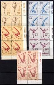 Russia 1979 Sc#B85/B89 MOSCOW OLYMPICS GIMNASTICS Block of 4 MNH