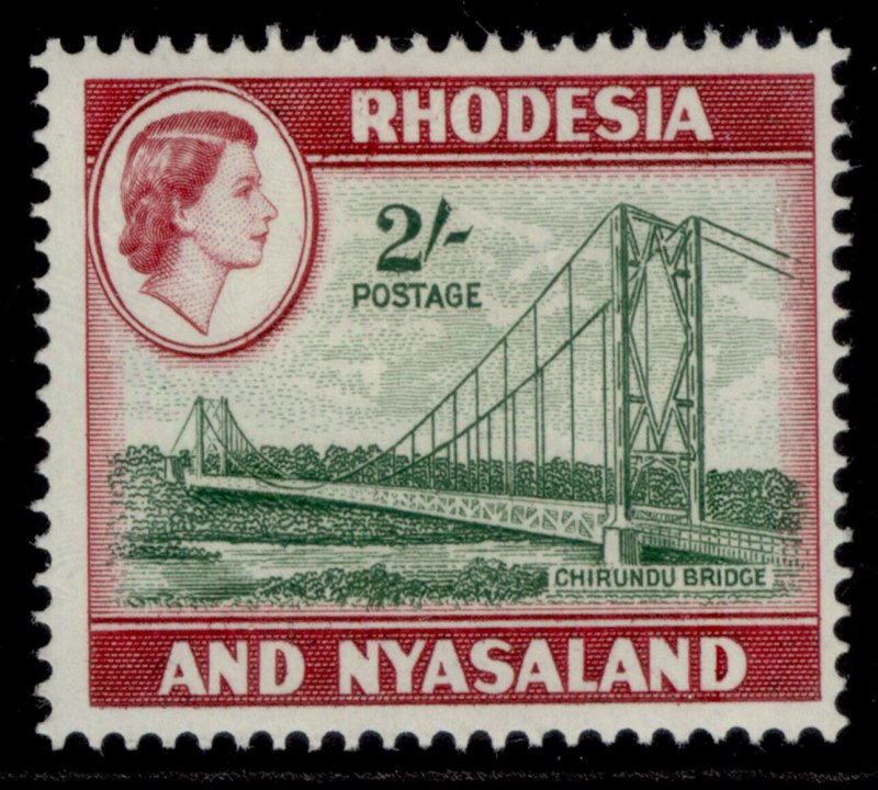 RHODESIA & NYASALAND QEII SG27, 2s grey-green & carmine, M MINT.