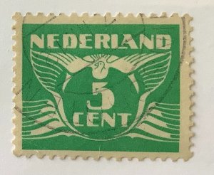 Netherlands 1941 Scott 243C used - 5c, Flying Dove, Numeral