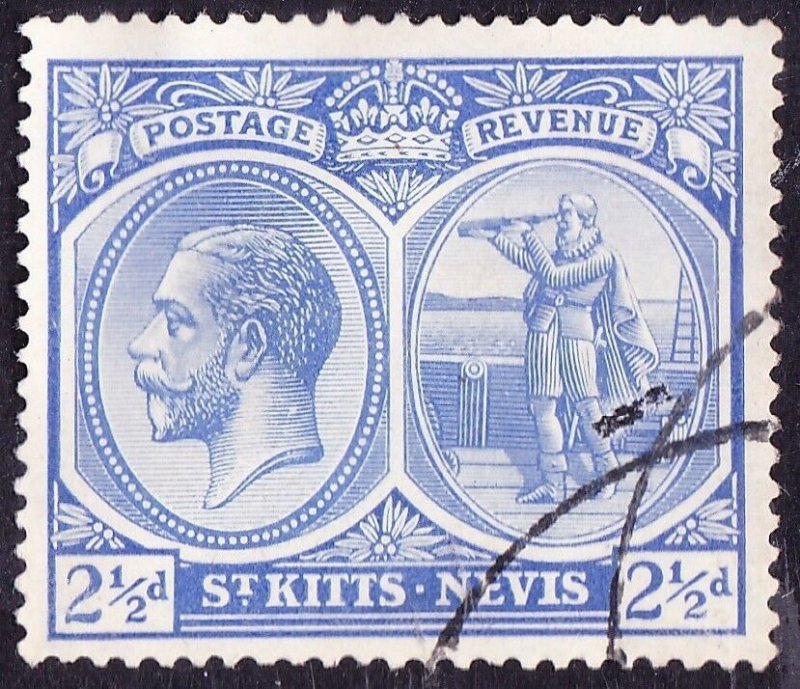 ST KITTS-NEVIS 1920 2.5d Ultramarine SG28 FU