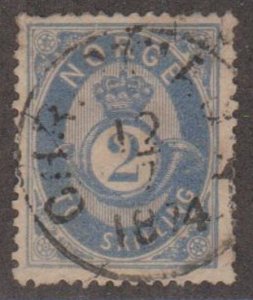 Norway Scott #17 Stamp - Used Single - Early Use
