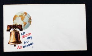 US Mint Cover Cachet by Jacques Minkus 1942 Let Freedom Ring for all the World