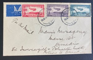 1936 Dunedin New Zealand Unión Airways Experimental Flight Cover To Palmerston