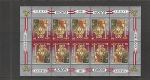 Latvia  Scott#  407-408  MNH  Full Sheet  (1995 Peace and Freedom)