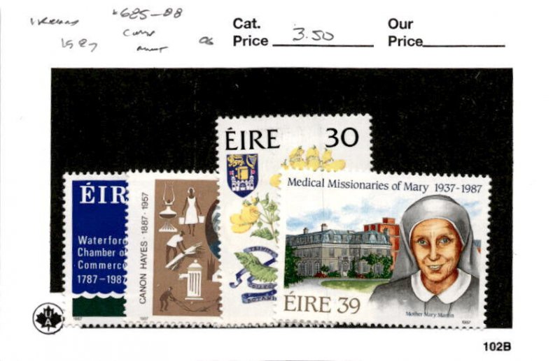 Ireland, Postage Stamp, #685-688 Mint Hinged, 1987 (AC)