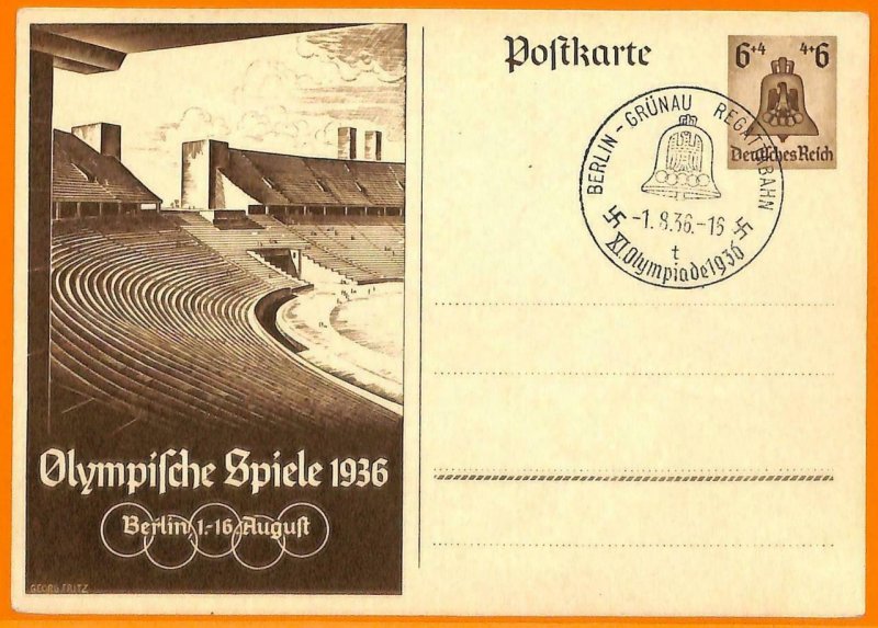 aa2862 - Germany - POSTAL HISTORY - 1936 Olympic Games STATIONERY CARD Opening